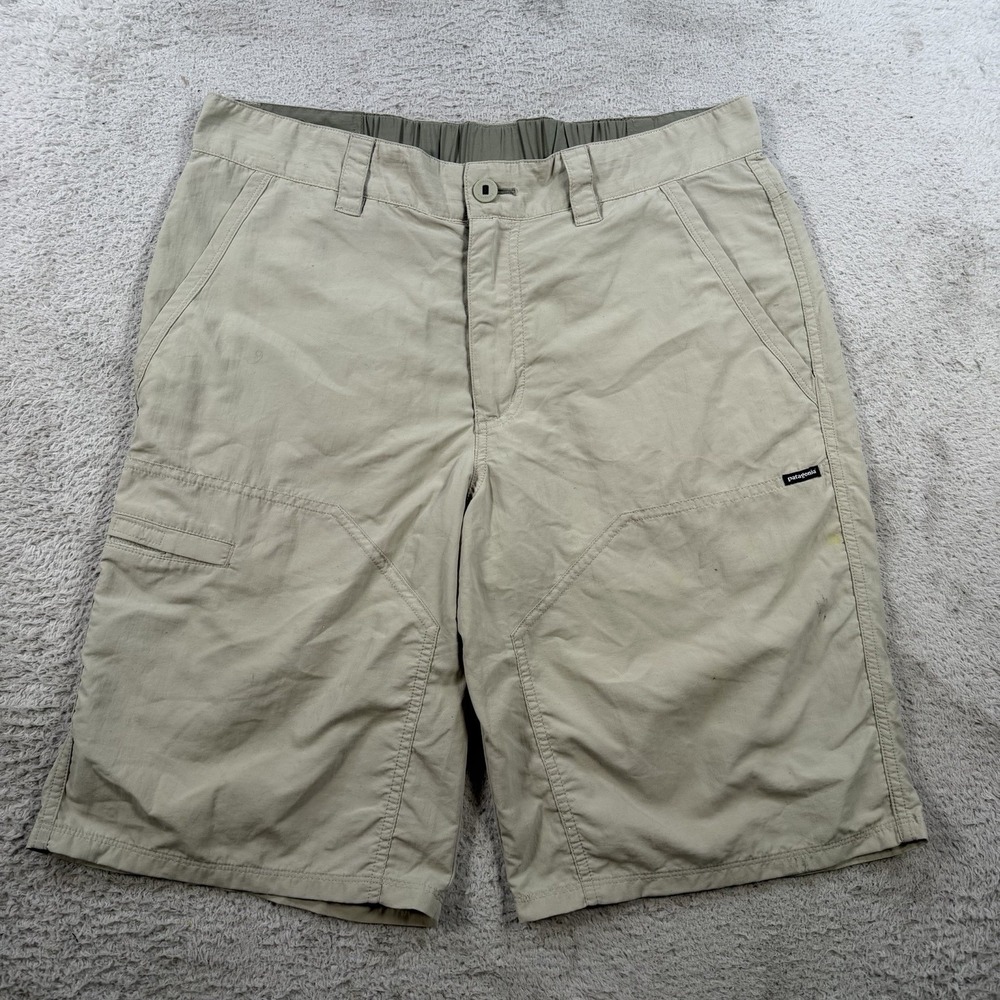 Patagonia Shorts Mens Medium Khaki Tan Sandy Cay Utility Cargo Hiking Outdoor